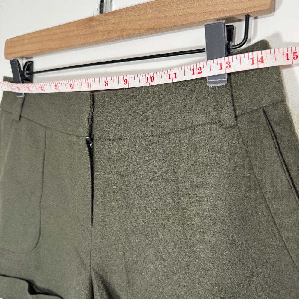 Clovis Olive Green Wool‎ Blend Cuffed Shorts Women’s Size Small - Picture 5 of 8